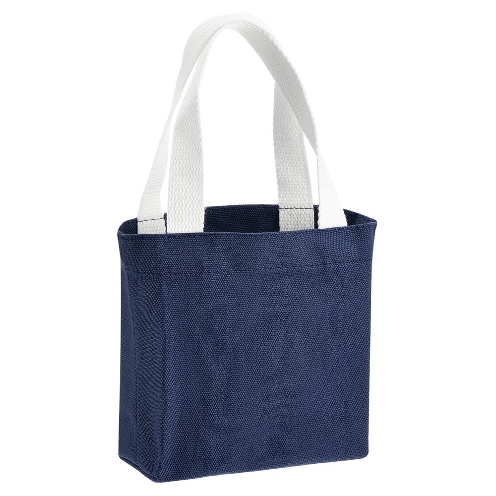 Women’s Small Canvas Tote, 7″ x 2″ x 6″ Canvas Bags, Dark Blue for