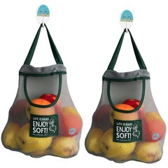Durable Reusable Hanging Storage Mesh Bags for Fruits, Vegetables, Garlic, Gi…