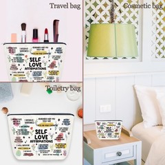 Sugchairo Self Love Gifts Positive Affirmations Makeup Bag White