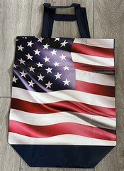 New Red White & Blue American Flag Patriotic Reusable Tote Bag 15” X 13-3/4”