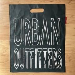 URBAN OUTFITTERS REUSABLE SHOPPING BAG TOTE GREEN WHITE HANDLE 15.5×18” FLAT