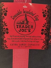 brand New Trader Joes XL Capacity Reusable Insulated Bag Black And Red Canvas