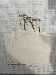 Lot of 3 Blank Cotton Canvas Tote Bags for DIY Craft