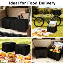 4 Pack Insulated Reusable Grocery Shopping Bags with zippered top,Food Delive…