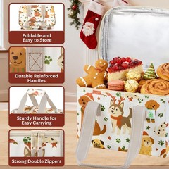 2 Pack Christmas Insulated Lunch Bag Women Men Reusable Box Grocery Cooler