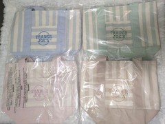 Trader Joe’s Mini Pastel Stripe Canvas Tote Bag Limited Edition Set of 4 NEW👜👛