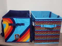 ❤️ALDI🏠A120~Aldi CollapsibleFoldable Heavy Duty Reusable Shopping Box Tote Bag