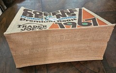 TRADER JOE’S COFFEE BEANS Pasadena Burlap Jute Tote Reusable Shopping Bag NEW