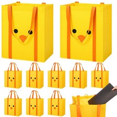 6 Pcs Large Easter Reusable Grocery Bags Non-woven Shopping Totes Cute Easter…