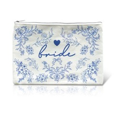 LADY&HOME Bride Makeup Bag Blue for Bridal Shower Wedding blue