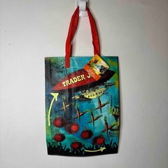 Trader Joe’s Ohio Buckeye State Tote Bag Reusable Shopper Plane Rock n Roll NWT!