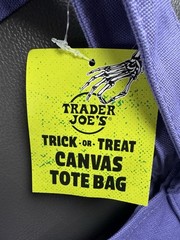 NEW W TAGS Trader Joe’s Mini Canvas Tote Bag, Purple Not in stores SO CUTE!