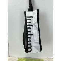 Lululemon Small Reusable Shopping Bag Black White SnapClosure Eco