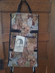 Vintage Cat Tapestry ALFA Portable Travelgear/Shopping Fold Up Bag Tote w/Wheels