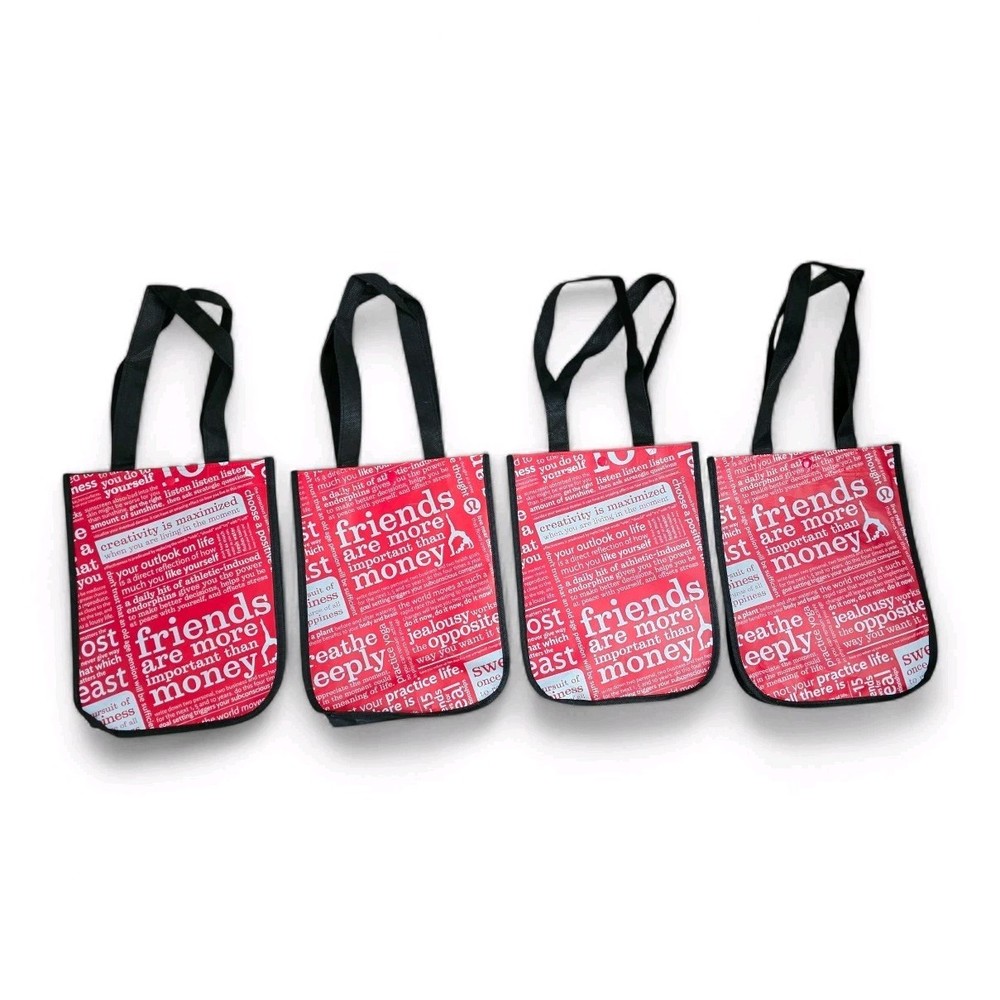 Lululemon Shopping Bags Small Lot of 4 Red White