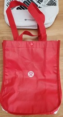 Lululemon Reusable Snap Tote Bags Lot of 4. White Black Red Small Apprx 11×9