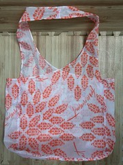 Free People FP Movement Reusable Ripstop Nylon Orange White Floral Tote Bag