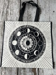 NEW Shopping Bag~ Earth World 🌎reusable Tote Bag~BLACK & WHITE SUN ☀️ Cool~TJX