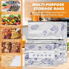 30PCS Reusable Aluminum Foil Storage Bags (3 3 Sizes Pack Of 30, Silver
