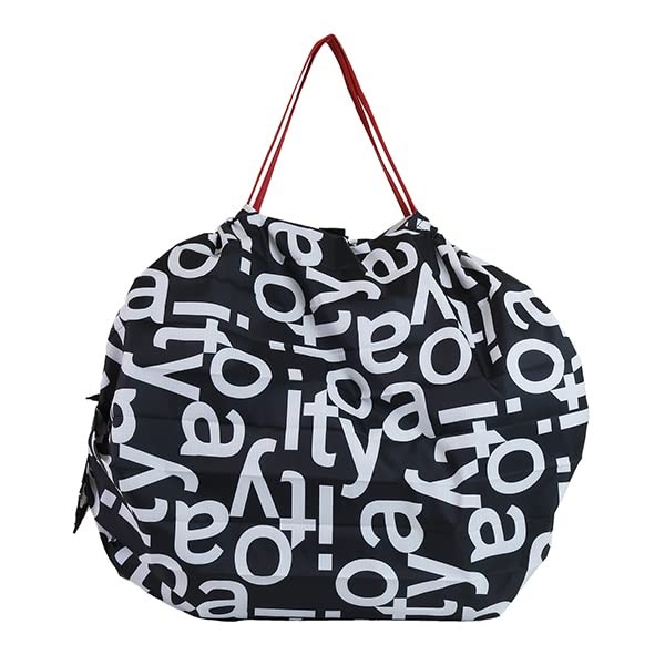 Itoya Exclusive Shupatto Compact Bag M Black Check Limited Edition Foldable Bag