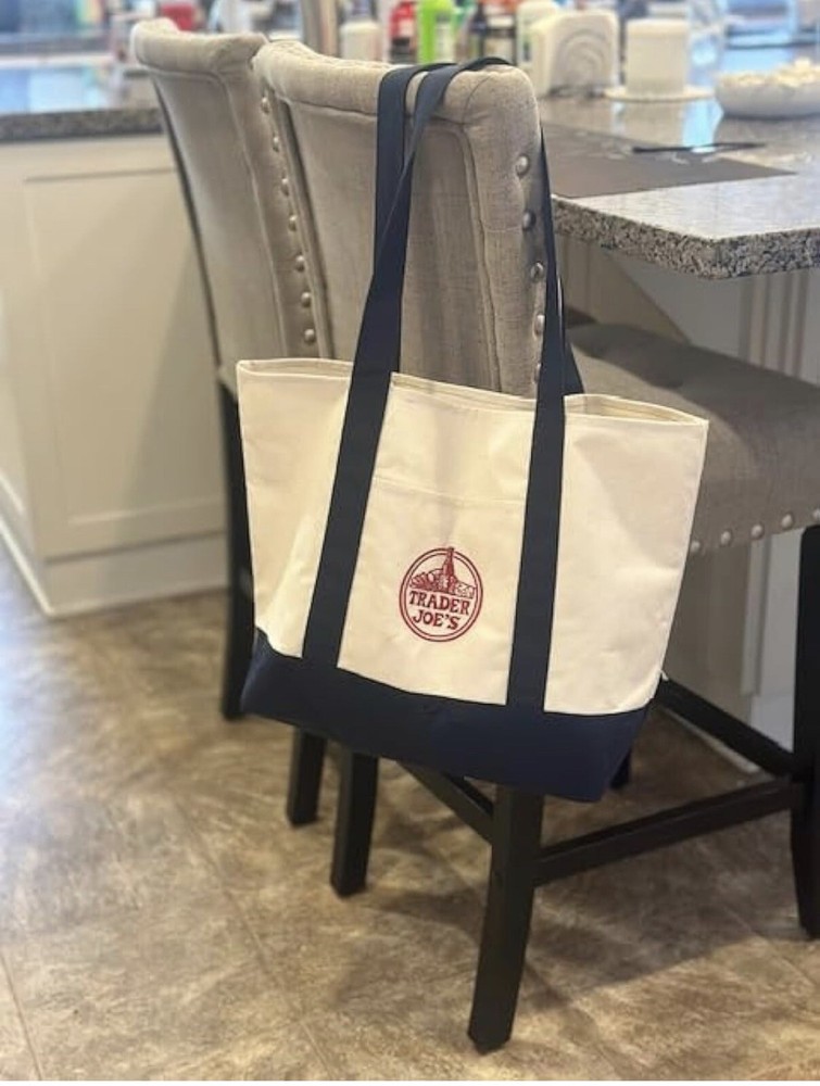 Trader Joes Reusable Fashion Tote Bag From Heavy-Duty Cotton Canvas Shoulder Bag