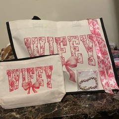Reusable Shopping Bag Valentines Day ❤️ LOVE Spell out Homegoods Gift BLK&WHITE