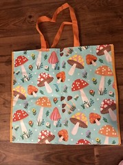 Marshall Eco Recycled Hugh Tote Graphics Mushrooms GiftTravel ,Storage,Grocery