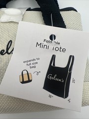 Gelson’s Limited Edition Mini / Micro Tote with Foldable Nylon Shopping Bag New
