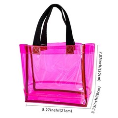 TotePrint Clear 1Packs Small Tote Work Bag,8.27 inches x Small, 1pcs-pink