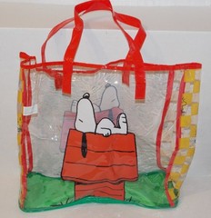 Peanuts Snoopy & Woodstock XL Transparent Reusable Tote/Shopping Bag
