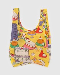 BAGGU Set of 3 Standard Size Reusable Grocery Bags Still Life Cat Fruit Cake NEW