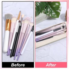 Clear Makeup Bag PU Leather Mini Pouch Transparent Portable White
