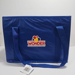 Wonder Bread Logo Collapsible Tote Reusable Shopping Bag Blue Plasticized