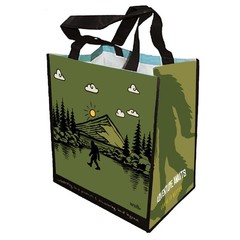 4 pieces Bigfoot Green Mountainside Reusable Shopping Bags