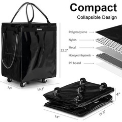 Durable Large 76lbs Rolling Tote Bag with 3 Handles – Perfect for Busy Shoppers