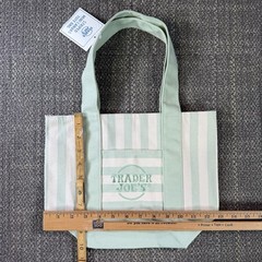 Trader Joe’s Striped Mini Canvas Tote Bag Pastel Green Summer 2026 Limited