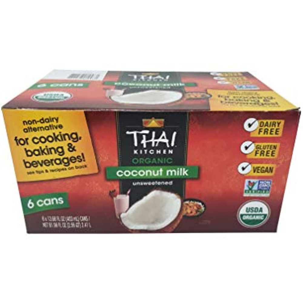 Thai Kitchen Organic Unsweetened Coconut Milk, 13.66 Fl Oz (Pack of 6)