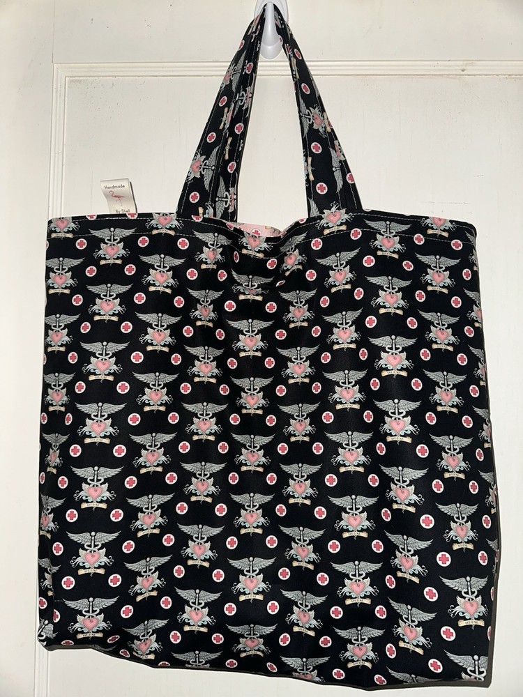 Nurses Are The True Heroes – Handmade Reversible Washable Sturdy Tote Bag