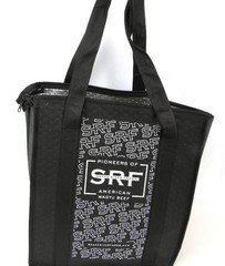 INSULATED Grocery Bag Reusable Large Cooler Shopping Tote BLACK SRF Logo