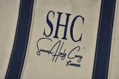SHC 25th Anniversary Tote Carry Bag Shopping 2 Handle Navy/Beige Natural