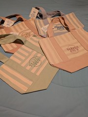 Trader Joe’s Mini Pastel Stripe Canvas Tote Bag Limited Edition 2026 4 Set – NWT