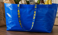 Lot of 5 IKEA FRAKTA Blue Shopping Bags Tote Storage Moving Laundry Reusable New