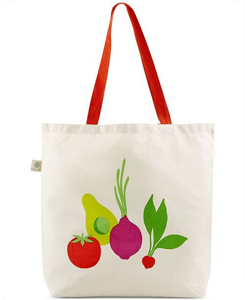 Martha Stewart Reusable Shopping Grocery Tote Bag Cotton Canvas “Fresh Flavors”