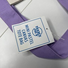 LOT Set of 2 — Trader Joe’s Canvas MINI Spring Tote Bags — Pastel Purple + Pink!