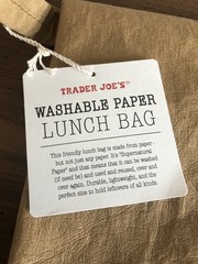 TRADER JOES’S Paper Lunch Bag Washable Reusable Unused