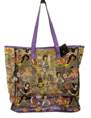 DISNEY PRINCESS CLEAR TRANSPARENT Purple Reusable Tote/Shopping/Gift Bag NEW!