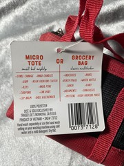 Trader Joe’s Black Micro Tote With Grocery Bag 2 In 1 Mini Ltd Edition BLK RED