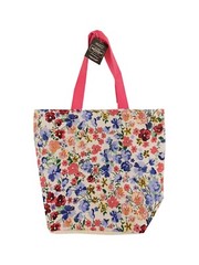 Floral Canvas Shopping Bag Tote Durable Made In India Durable 23 x18 in