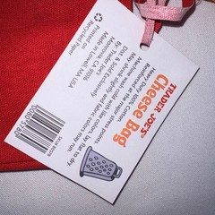 Trader Joes Cheese Experience Tote Bag Red Cotton Canvas Set of 2 New With Tags