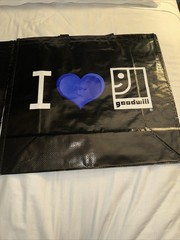 2 NEW “I Heart Goodwill” Reusable Bags Thrifting Blue Heart Large Size